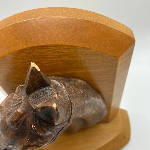VTG Syroco Wood Horse Head Bookends Pair Mid-Century Modern 3D Wall Mount Style - Picture 5 of 10
